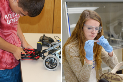 high school students participate in engineering workshops