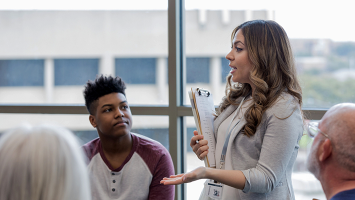 Psychology student during internship/practicum