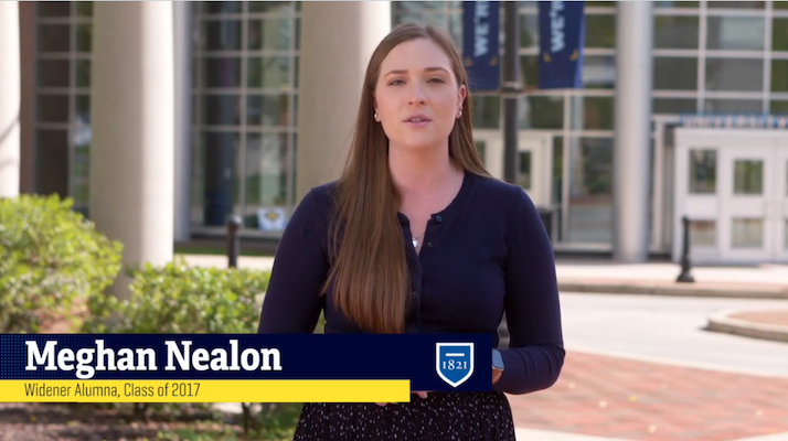 undergraduate admissions video meghan nealon alumni 710x400 Meghan Nealon Widener University Alumna Video