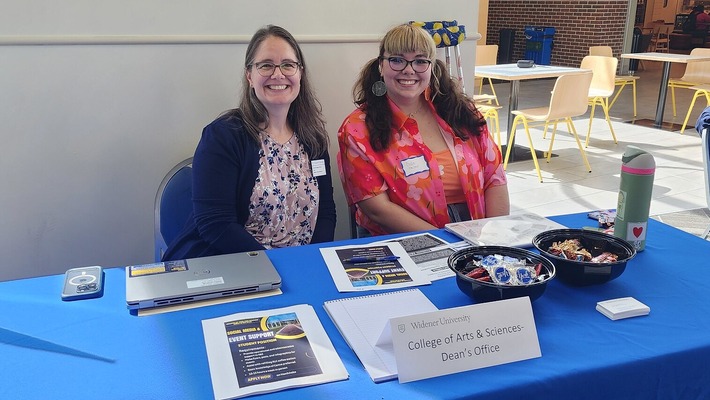 Dean Grimm and Student Worker 710x400 Dean Grimm and a student worker at the campus job fair