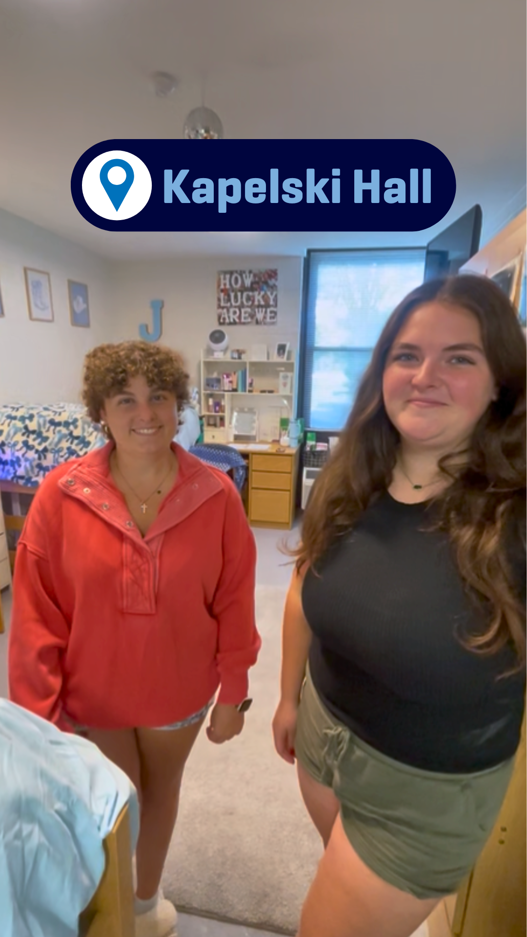 Widener students give tour of Kapelski residence hall dorm room