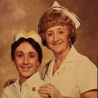 A photo of Marietta with her mother, Anna, at her Nightingale Ceremony.