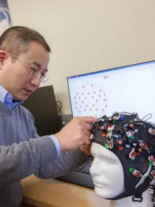 A person using Widener's engineering facilities