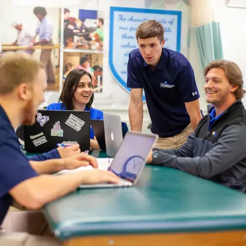 Graduate students working