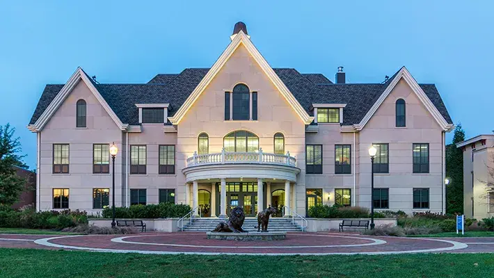 founders hall at night time