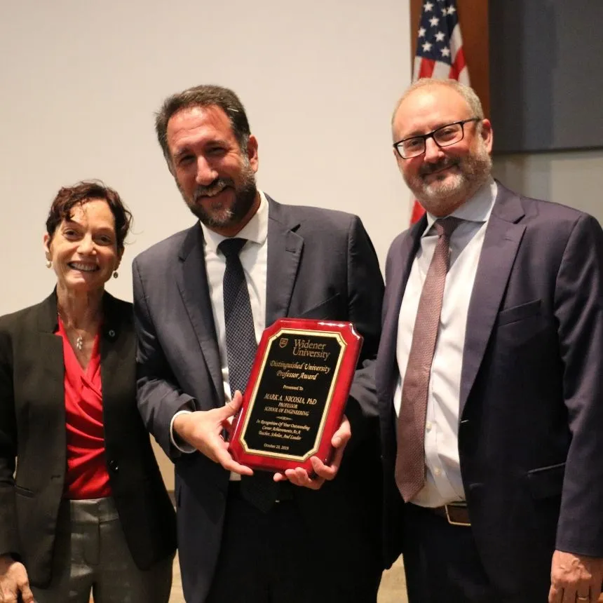Mark Nicosia with President Wollman and Provost Workman