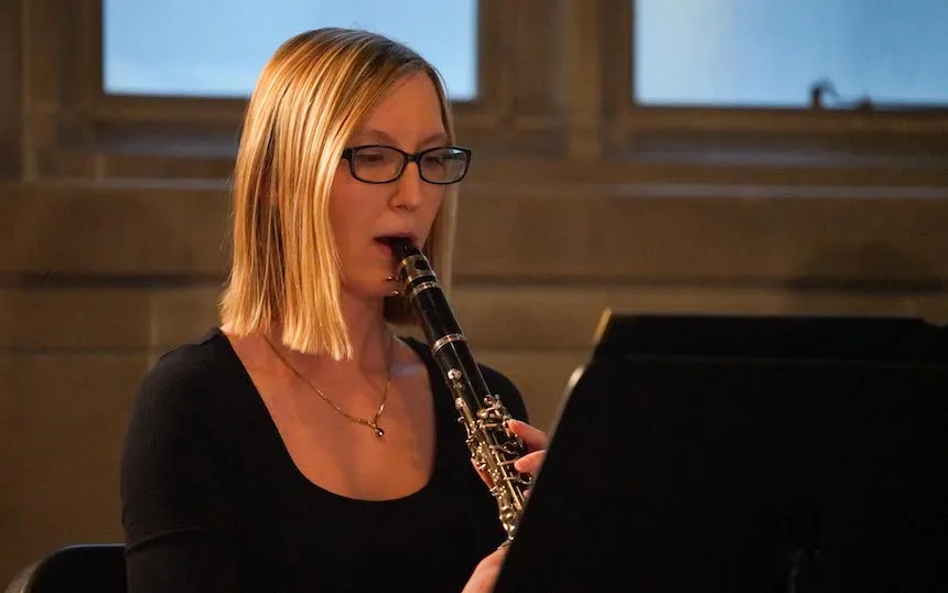 Widener Band Member Playing Instrument