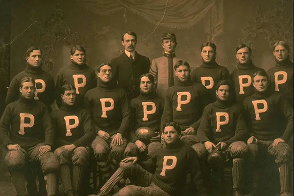 Black and white photo of Pennsylvania Military Academy team