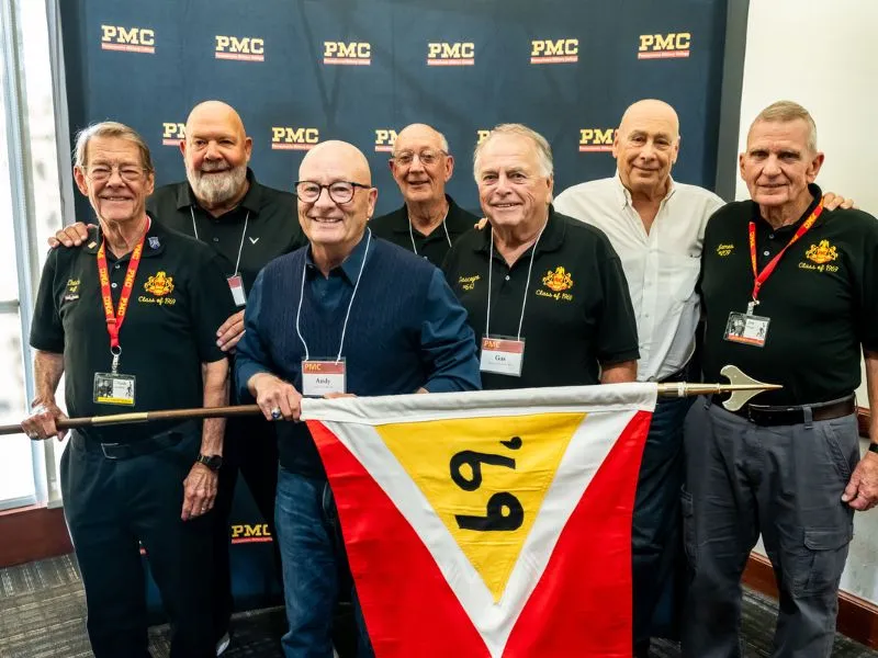 Members of the class of 1969 pose.