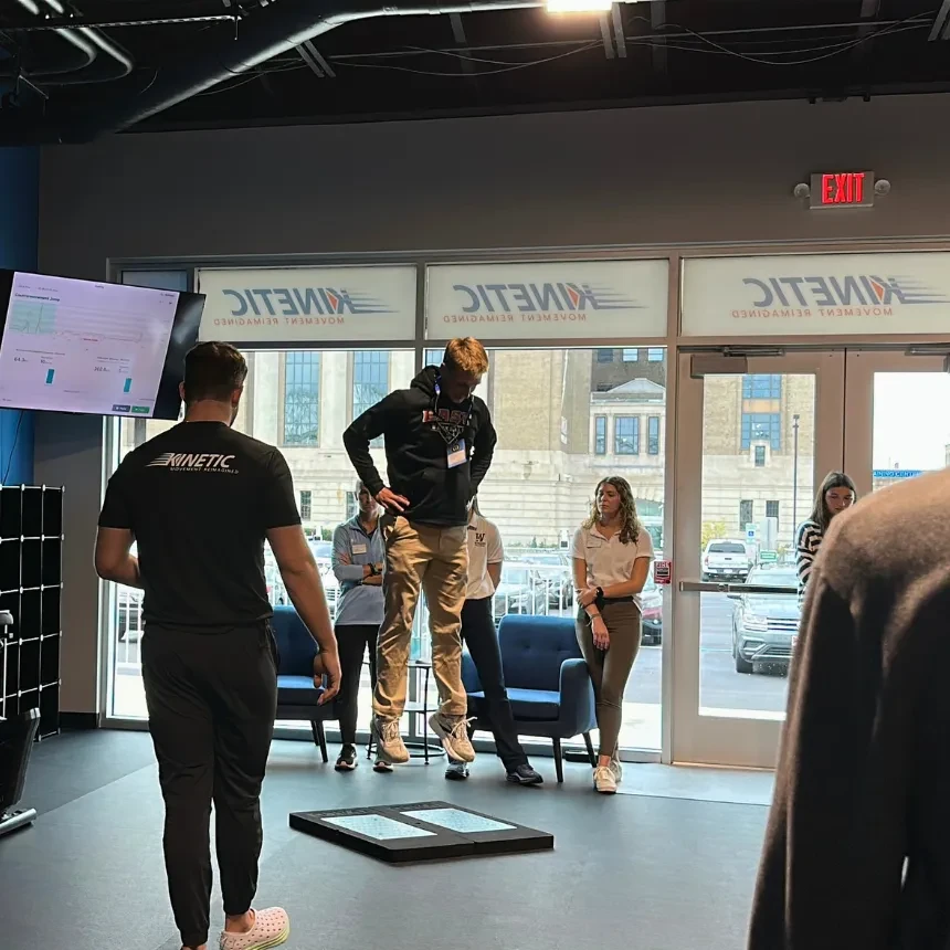 Students do a hands-on physical therapy lesson