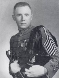 Black and white photo of John Lance Geoghegan in military dress uniform