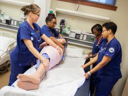 Graduate Nursing Students in Sim Lab