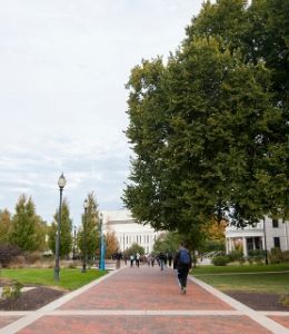 Students walking on the Widener campus