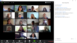 Students participate in Zoom class for biology