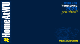 # Home At WU spelled vertically up the screen on a blue background