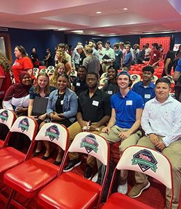 Widener students at Philadelphia Phillies networking event at Citizen's Bank Park