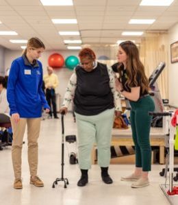 PT students work with a client in the Chester Community Clinic