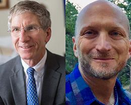 Headshots of John Dernbach and Jim May combined into one photo