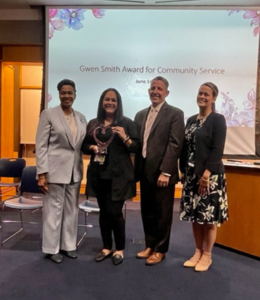 Yahaira Turner (second from left) at award presentation