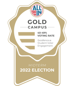 Gold seal on a white background 