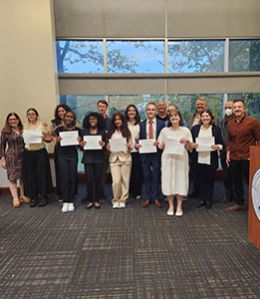 Winners pose for a group photo 