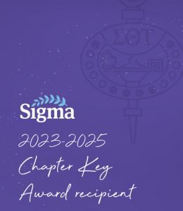Graphic reads "Sigma 2023-2025 Chapter Key Award Recipient"