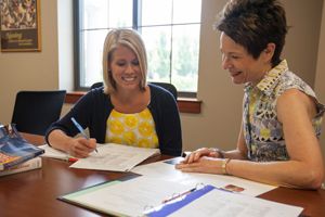 Nursing doctoral student and faculty member