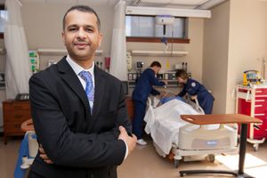 nursing doctorate student in sim lab