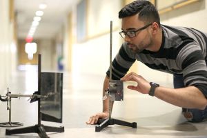 Physics Student in Lab