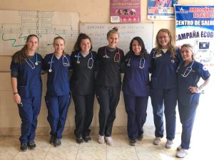 Nursing students abroad in a clinic in Peru