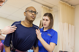 Physical therapy students at clinic