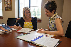 Nursing doctoral student with faculty member