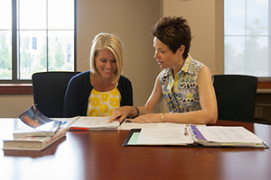 Nursing PhD student with faculty member