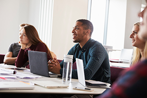 Adult students in class