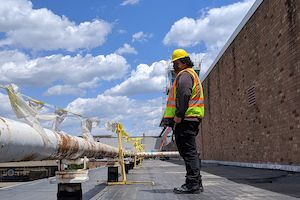 engineering student works at internship during COVID