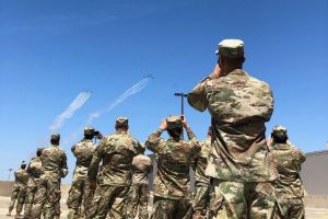 The Blue Angels flew overhead to honor COVID front line workers.