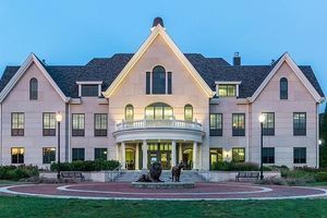 Founders Hall on Widener University's Chester Campus at dusk.