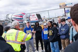 A group of Widener Engineering Construction Management students collaborates in class, combining technical expertise and project management skills to tackle real-world construction challenges and drive industry innovation.