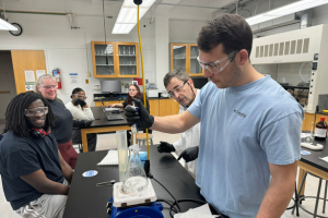 Widener chemical engineering students conducting research in a lab