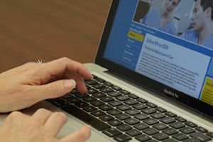 Nursing student on a laptop