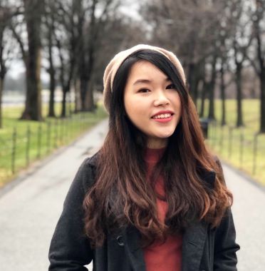 Student standing outside