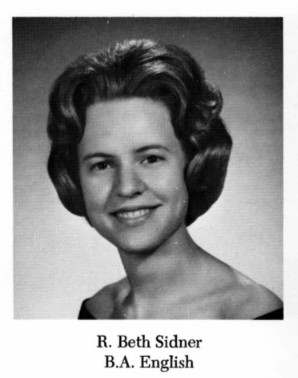 1974 Yearbook photo of Beth (Sidner) Kalemkarian