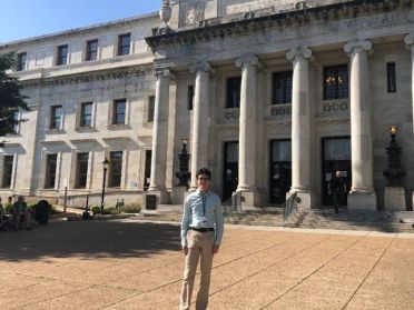 Stephen DiDonato stands in front of the court house in Delaware County.