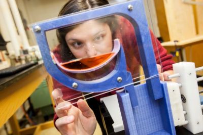 student in biomedical engineering lab