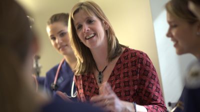 Nursing educator teaching students