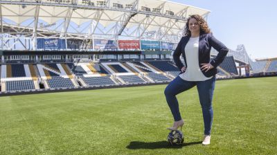 Majoring in sports management at Widener provides ample internship opportunities. Pictured here is one sport management major who worked at the Union Stadium for an internship. Learn more on how you can earn your sport or event management degree. 