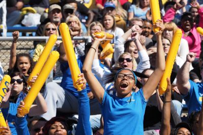 Widener fans cheering at homecoming