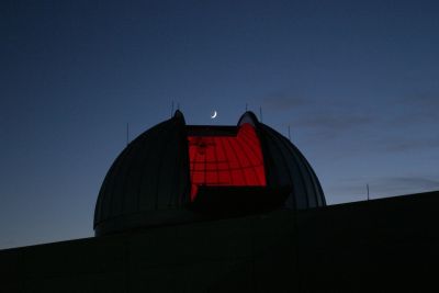 Widener Observatory Dome w/ Moon