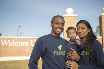 Alumnus Markevis Gideon with his family