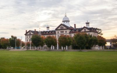Old Main building on Memorial Field